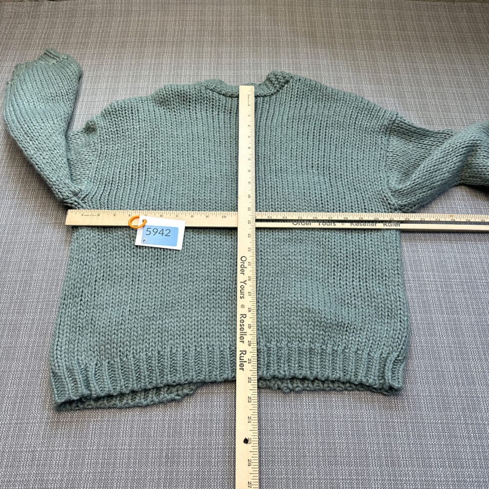 Altar'd State 3D Daisy Chunky Knit Cardigan Sage Green Small Whimsical Cottage - Picture 6 of 11